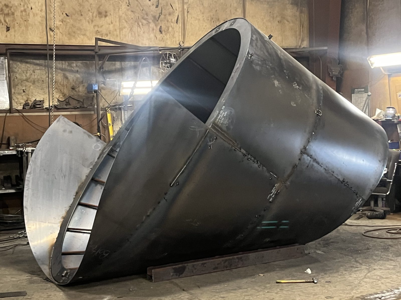 12 ft diameter concrete form for the mining industry, fabricated by Dan's Welding & Fabricating in Burlington