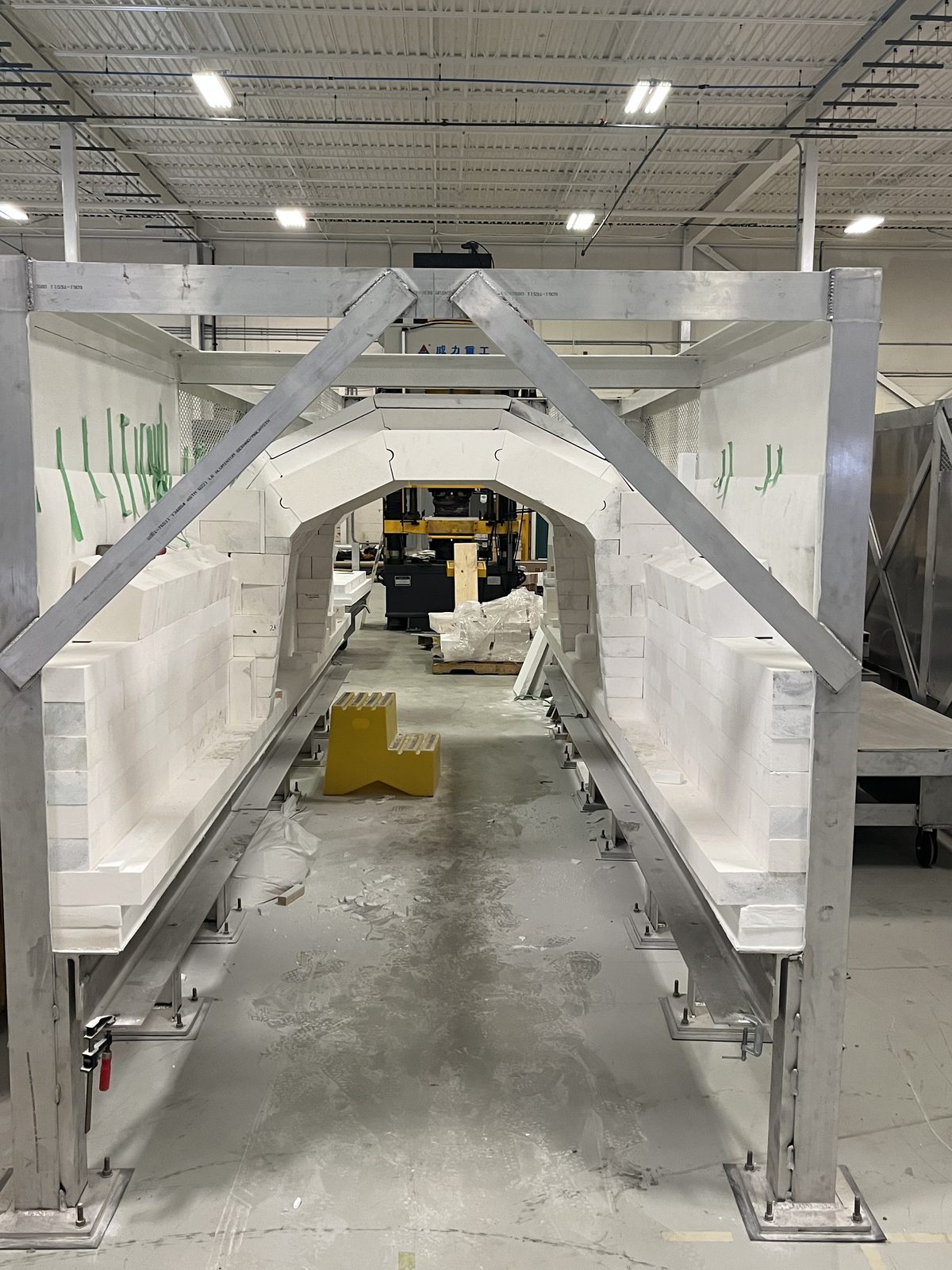 Aluminum oven structure, custom fabricated by Dan's Welding & Fabricating in Burlington