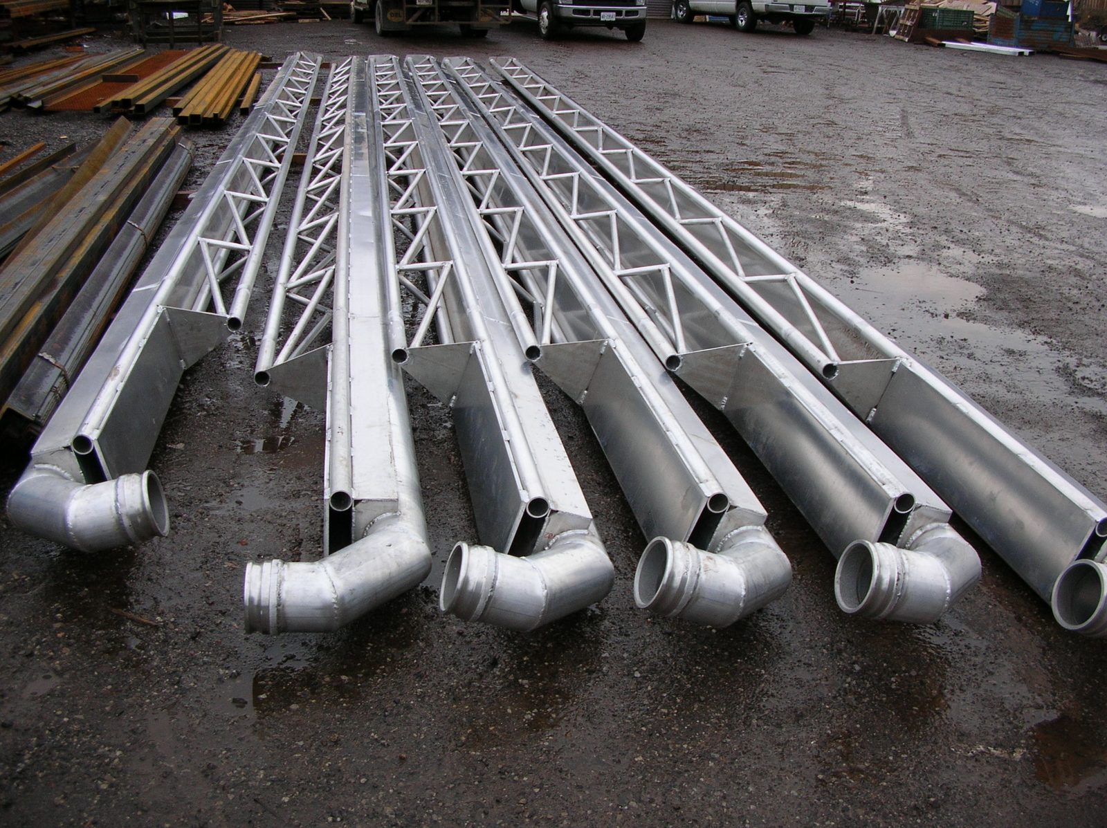 Aluminum pipe bridges, custom fabricated by Dan's Welding & Fabricating in Burlington