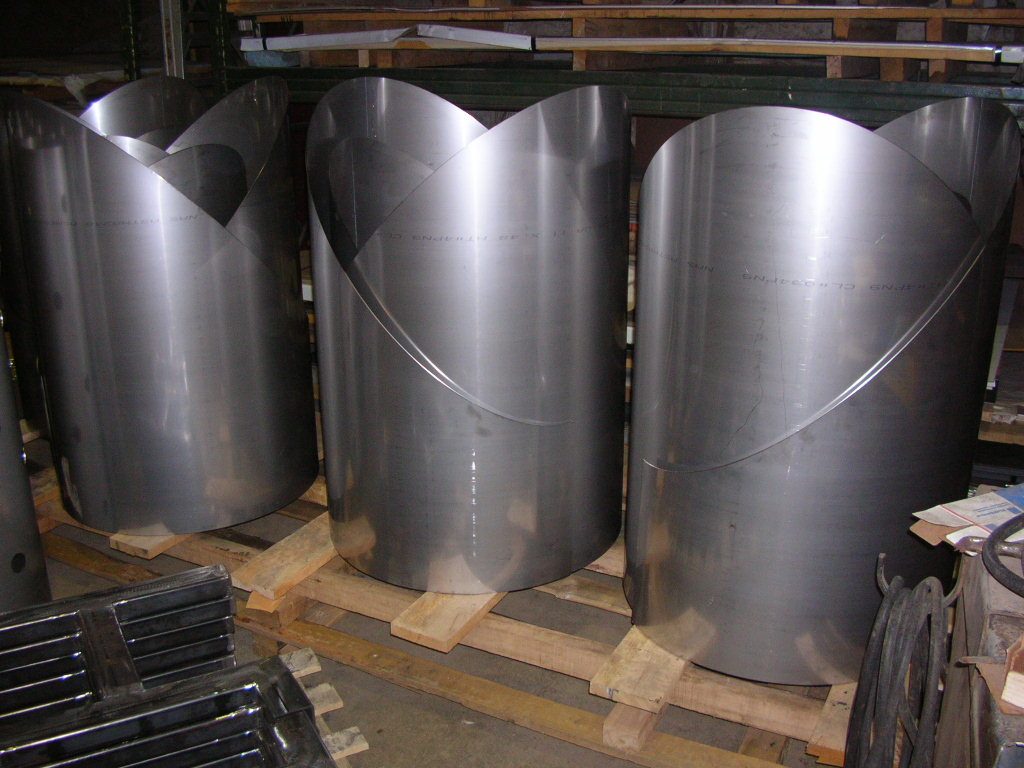 Customer material rolled to spec, custom fabricated by Dan's Welding & Fabricating in Burlington