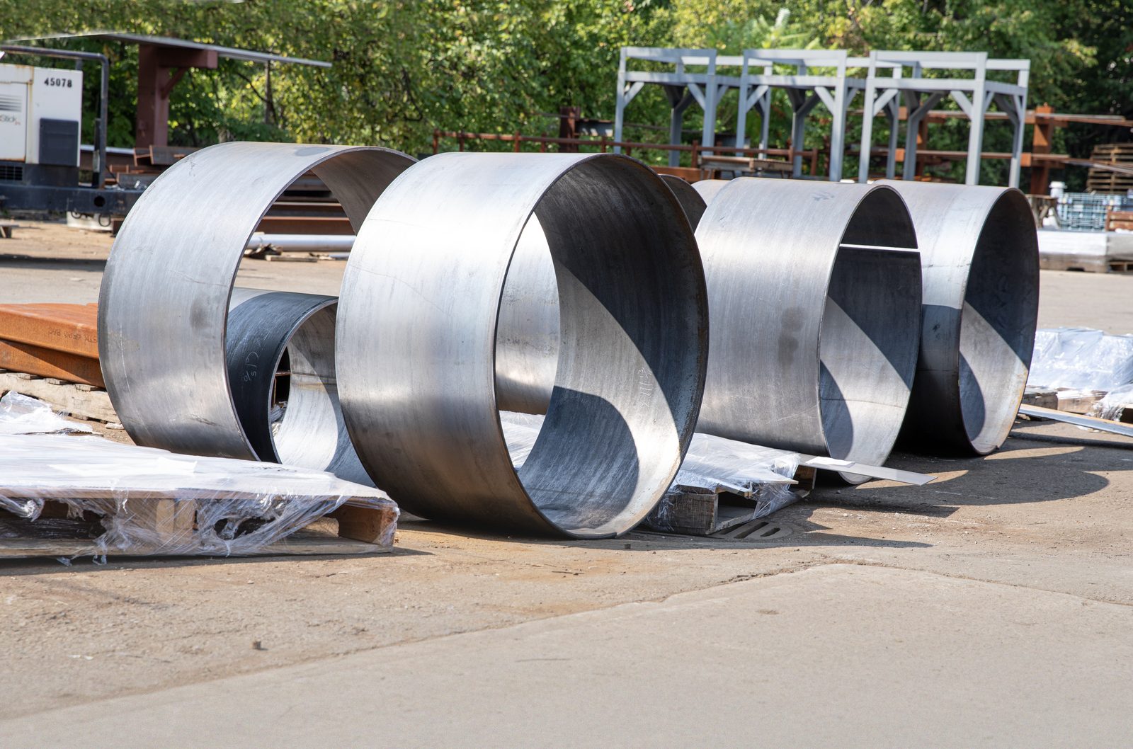 Rolled steel rings, fabricated by Dan's Welding & Fabricating in Burlington