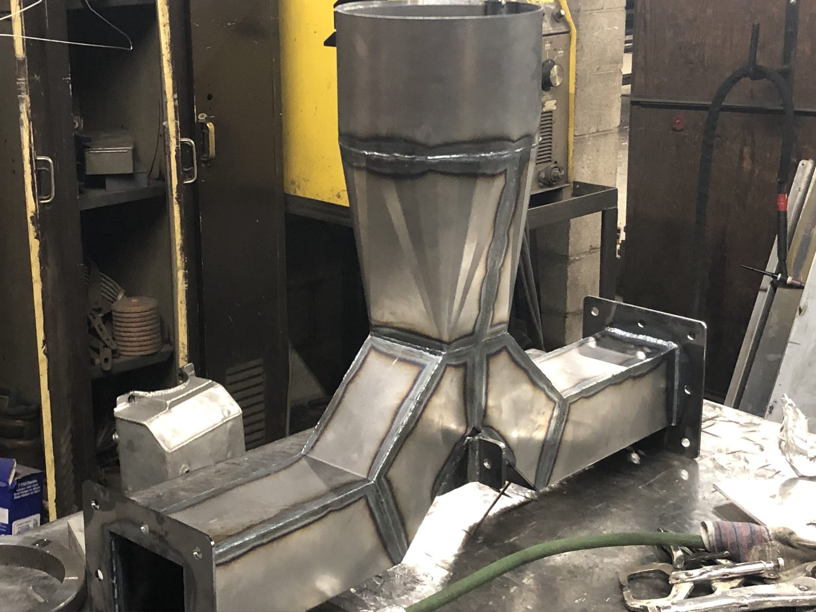 Stainless steel duct work, fabricated by Dan's Welding & Fabricating in Burlington