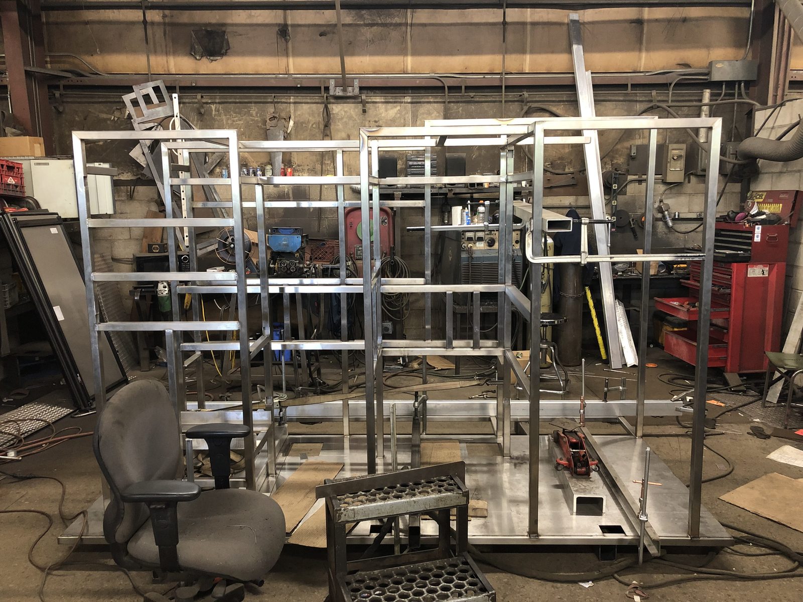 Stainless steel frame, custom fabricated by Dan's Welding & Fabricating in Burlington