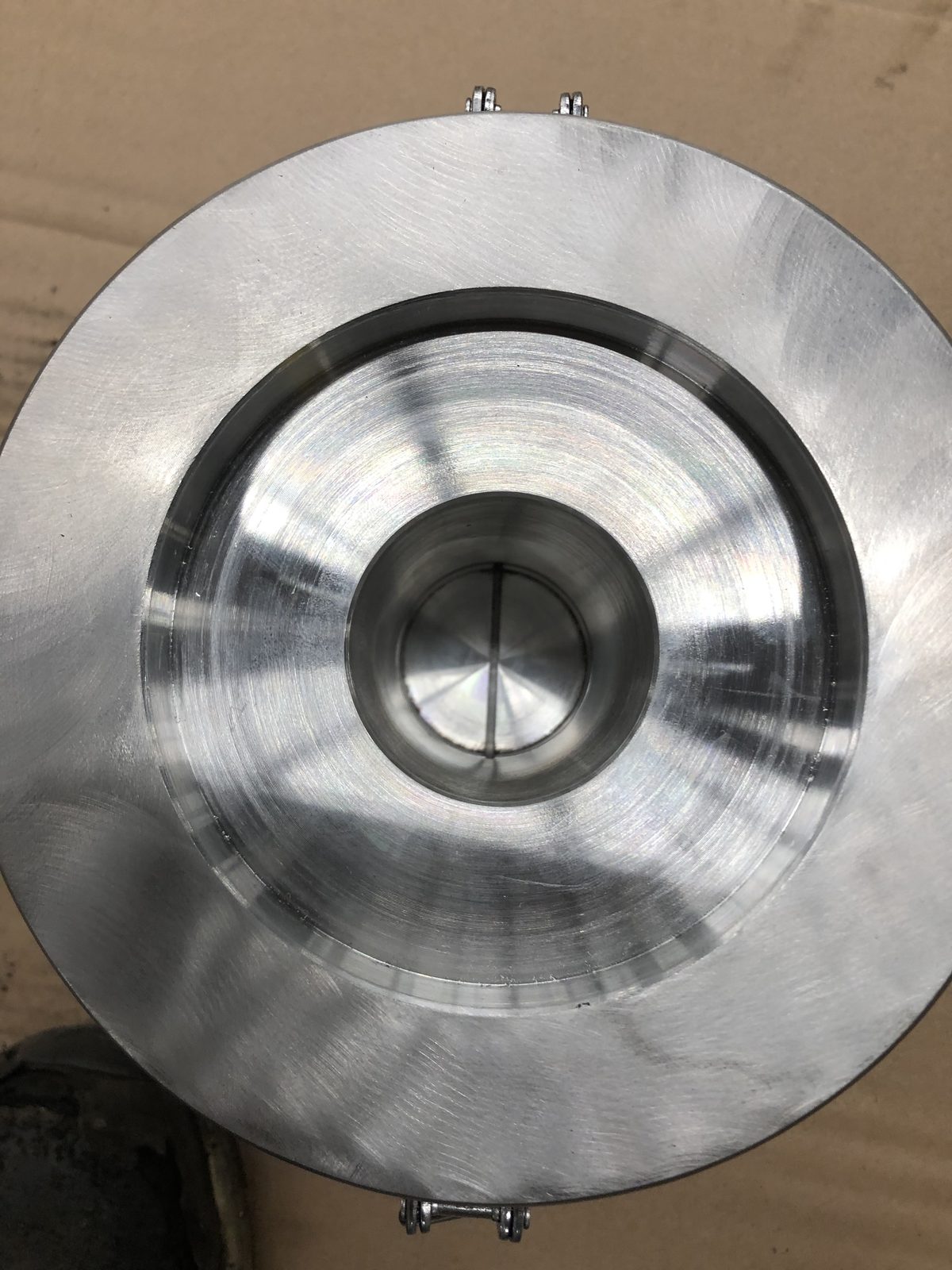 Stainless steel jacket for nuclear medicine, custom fabricated by Dan's Welding & Fabricating in Burlington