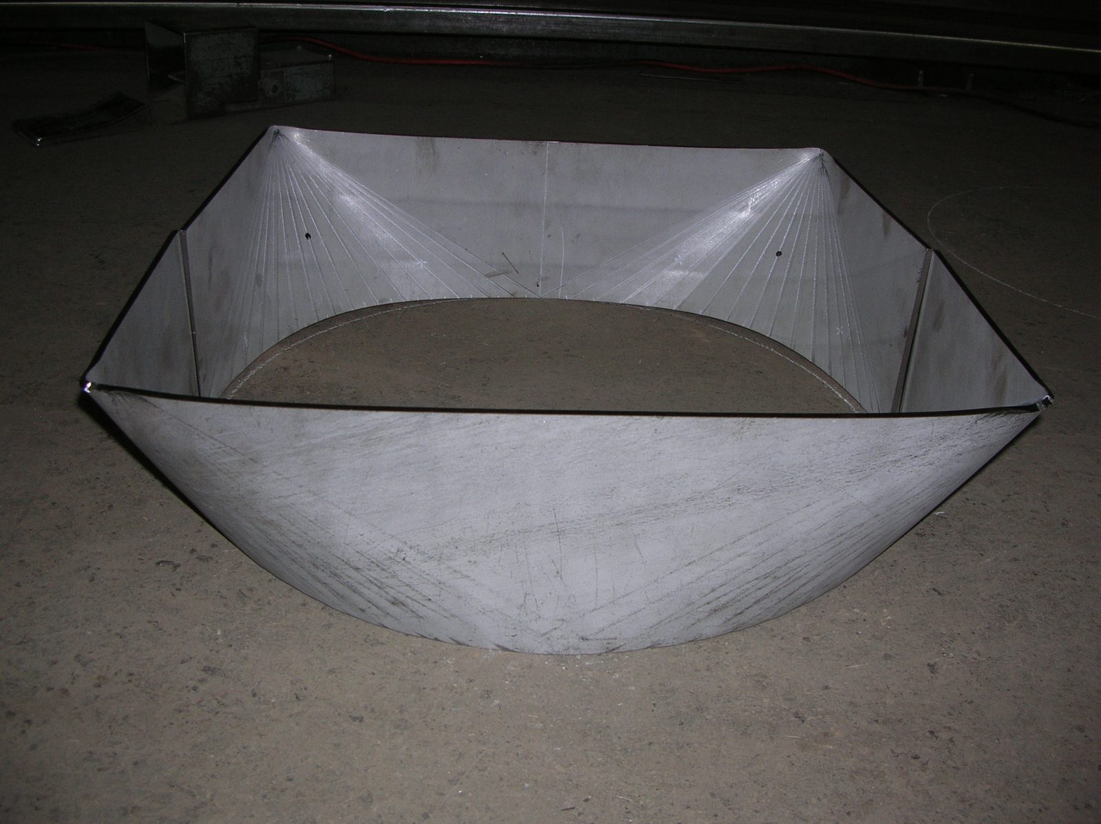 Stainless steel transition, custom fabricated by Dan's Welding & Fabricating in Burlington