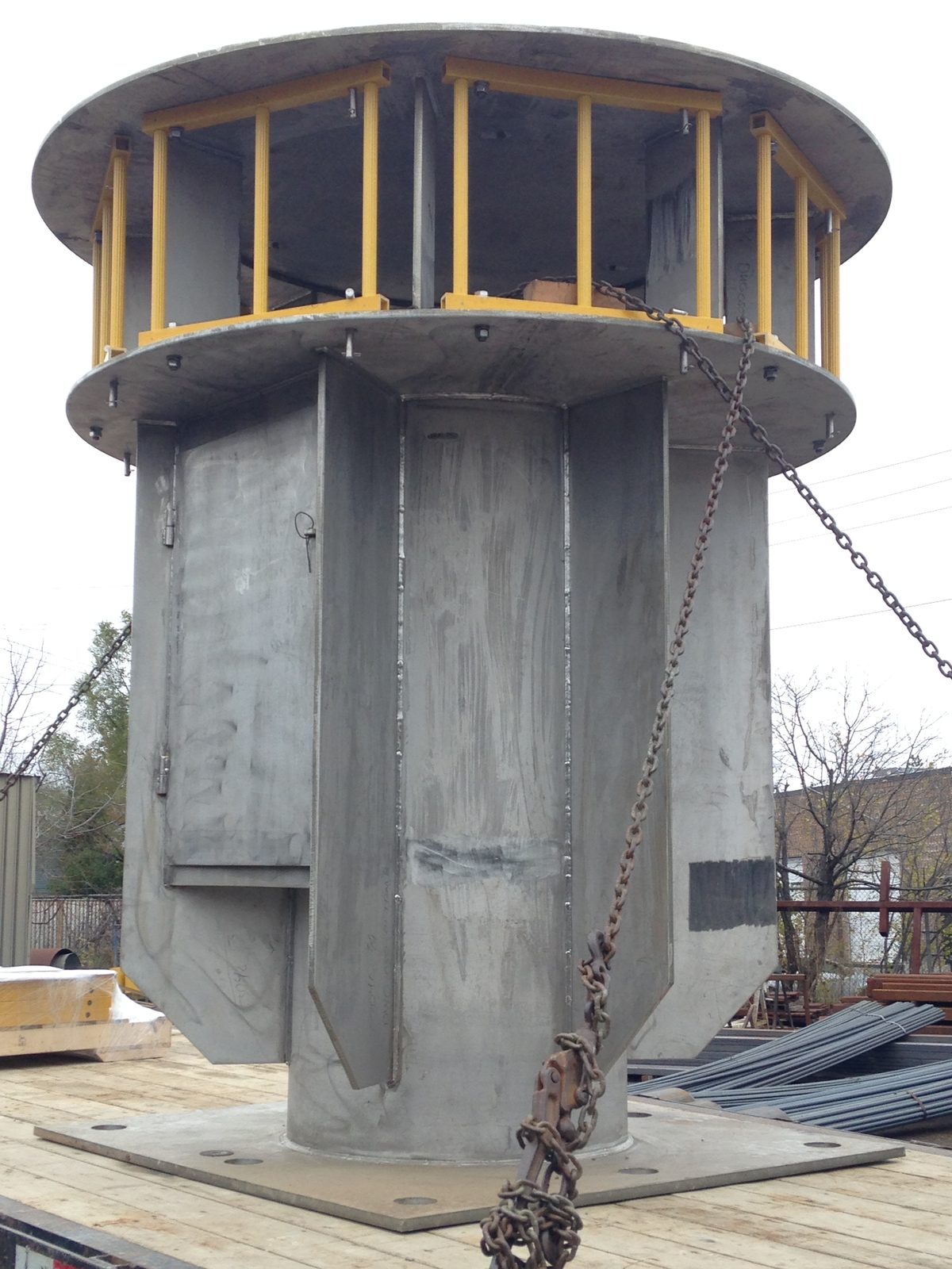 Stainless steel water intake, water treatment station, custom fabricated by Dan's Welding & Fabricating in Burlington