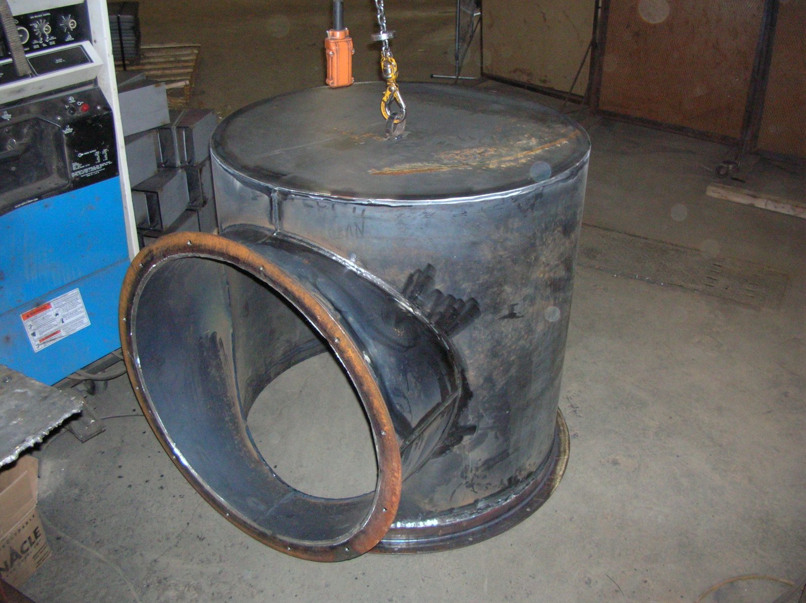 Steel transition, custom fabricated by Dan's Welding & Fabricating in Burlington